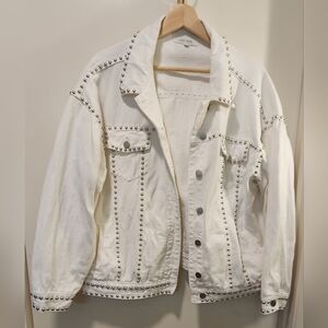 Urban Outfitters 12th TRIBE White Studded Denim Jacket One Size